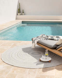 Baya Palm Cove Round Rug - Pumice | Indoor or Outdoor