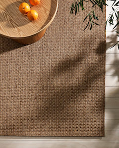 Baya Outdoors Summer 24 Home Decor: Baya Flax Outdoor Rug - Teak