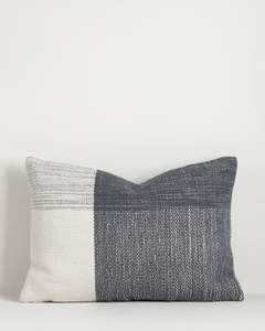 Patterned Cushions: Baya Finn In & Outdoor Cushion - Steel-Blue | Lumbar