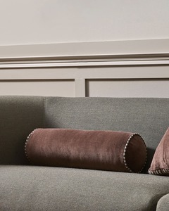Baya Elliot Velvet Bolster Cushion - Chocolate