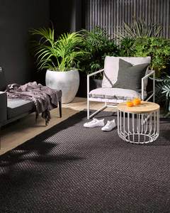 Baya Outdoors Summer 24 Home Decor: Baya Flax Outdoor Rug - Charcoal