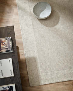 Fractured Strata Olive By Baya: Baya Vermont 100% Wool Rug - Sand