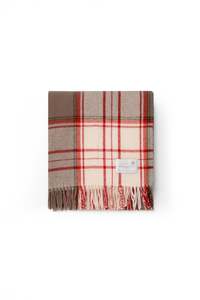 Ruanui Station Lambswool Throw - Red Check