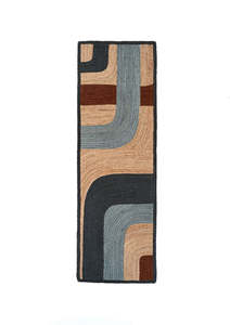 Jute Floor Rugs: Élitis Penny Lane Runner Rug - Nuage | Handbraided Jute