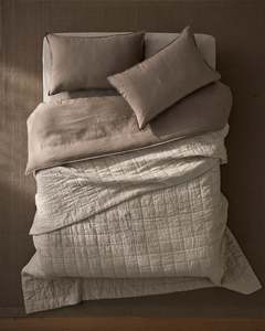Ravello Linen Coverlet - Bone by Weave Home