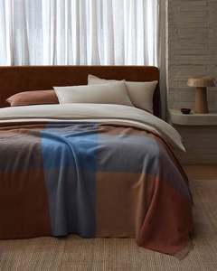 Throws: Weave Brookside NZ Wool Throw Blanket - Ocean