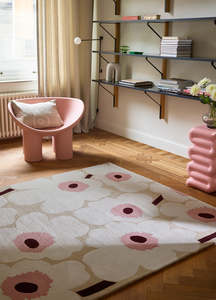 Marimekko Unikko Wool Rug - Beige Pink