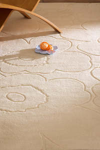 Marimekko Piirto Unikko Wool Rug - Natural White