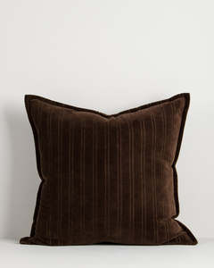 Cushions: Baya Stria Cushion - Chocolate