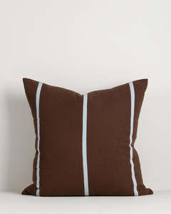 Cushions: Baya Otis Cushion - Chocolate/Sky
