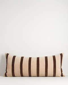 Cushions: Baya Huxley Cushion - Natural/Chocolate