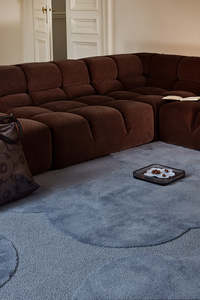 Rugs: Marimekko Iso Unikko Wool Rug - Dusty Blue