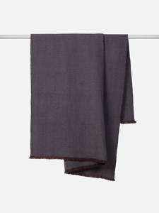 Città Oslo Lambswool Throw - Mahogany/Periwinkle