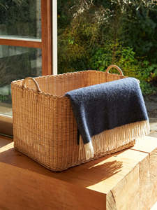 All Bedding: Città Wool Throw Blanket - Navy | 100% NZ Wool