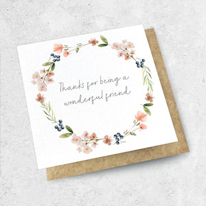 Small Textured Cards: thanks for being a wonderful friend
