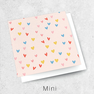 Mini Textured Cards: coloured hearts