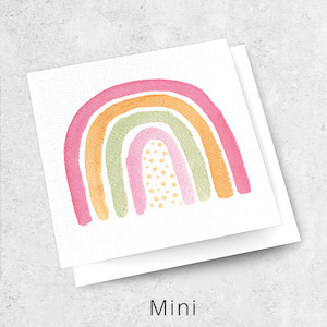Mini Textured Cards: pink rainbow