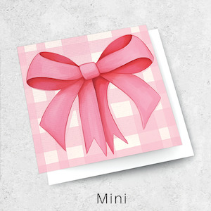 Mini Textured Cards: pink bow