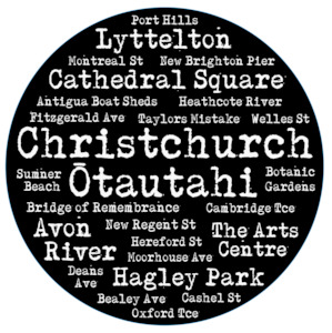 Maps Black: Christchurch - Otautahi - black