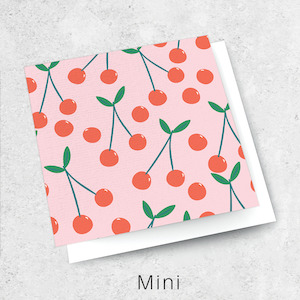 Mini Cards Luxe Textured: red cherries