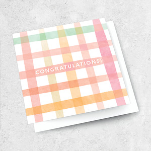 Small Cards 1: gingham congratulations!