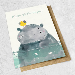 Large Cards 1: hippo birdie