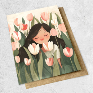 Large Cards 1: tulip girl