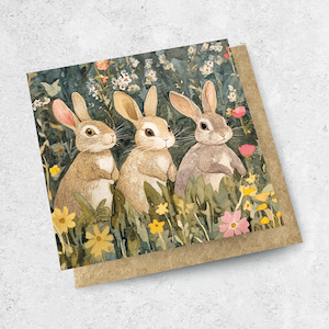 Small Cards Textured: bunny trio