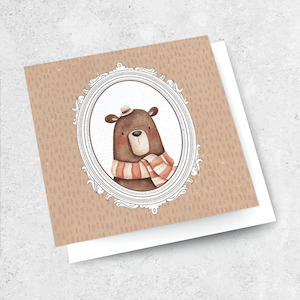 Small Cards Textured: top hat bear frame