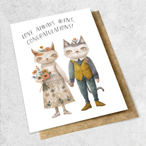 Large Cards 1: vintage cat couple