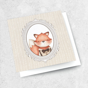 Small Cards Textured: fancy fox frame