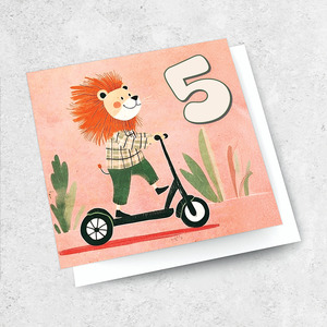 Small Cards 1: age 5 - scooter lion