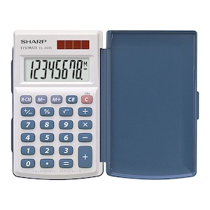 Pocket: Sharp EL-243SB Twin Power Pocket Calculator with Cover Ink Direct