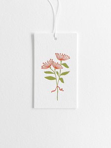 NEW - Pohutukawa letterpress git tag - Inker Tinker