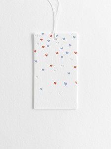 Letterpress gift tag - hearts - Inker Tinker
