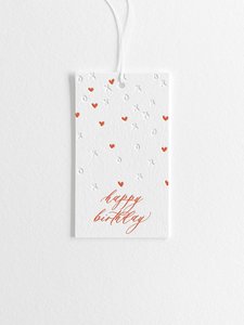 Letterpress gift tag - happy birthday XO - Inker Tinker