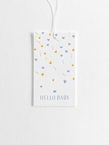 Letterpress gift tag - new baby boy - Inker Tinker