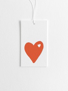 Letterpress gift tag - red heart - Inker Tinker
