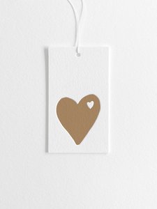 Letterpress gift tag - gold heart - Inker Tinker