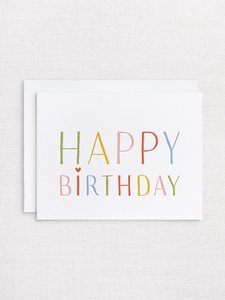 Products: Letterpress greeting card - happy birthday - bright - Inker Tinker