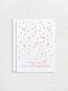 Products: Letterpress greeting card - Sweetest birthday girl - Inker Tinker