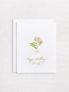 Letterpress greeting card - Happy birthday lovely - Inker Tinker