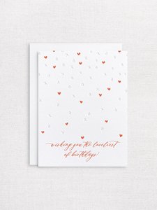Letterpress greeting card - Loveliest Birthday - Inker Tinker