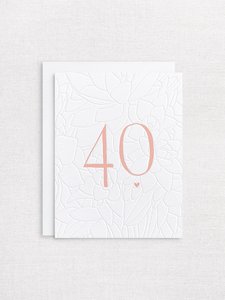 Letterpress greeting card - 4oth Birthday - Inker Tinker