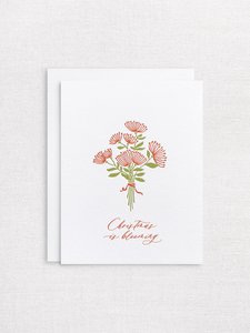 NEW - Christmas is blooming - Pohutukawa - letterpress Christmas card - Inker Tinker