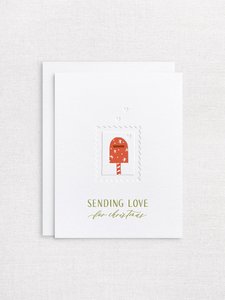 Products: NEW for 2023 - Sending love - letterpress Christmas card - Inker Tinker