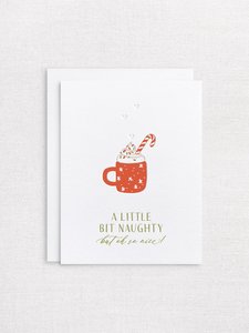 NEW - A little bit naughty - letterpress Christmas card - Inker Tinker