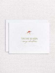 Letterpress greeting card - Summer Holidays - Merry Christmas - Inker Tinker