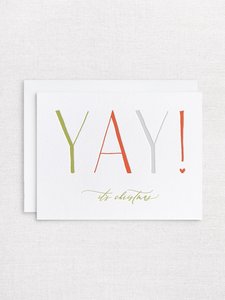 Letterpress greeting card - Yay it's Christmas - Inker Tinker