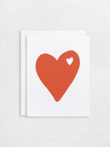 Products: Letterpress greeting card - big hearted - red - Inker Tinker